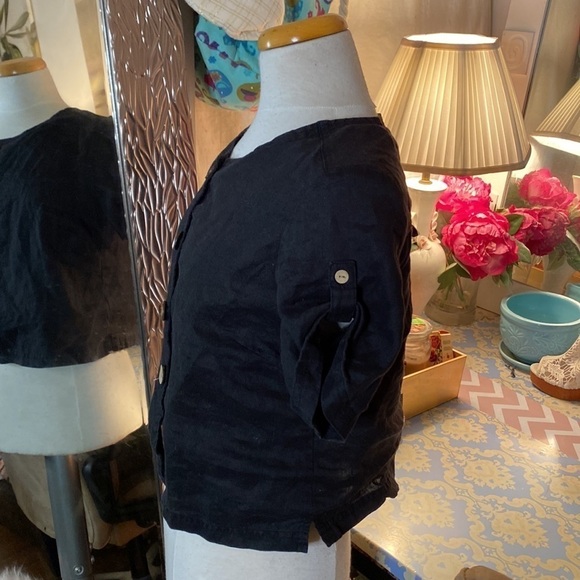 🌹Blu No. 9🌹 100% Linen Top - Picture 3 of 7